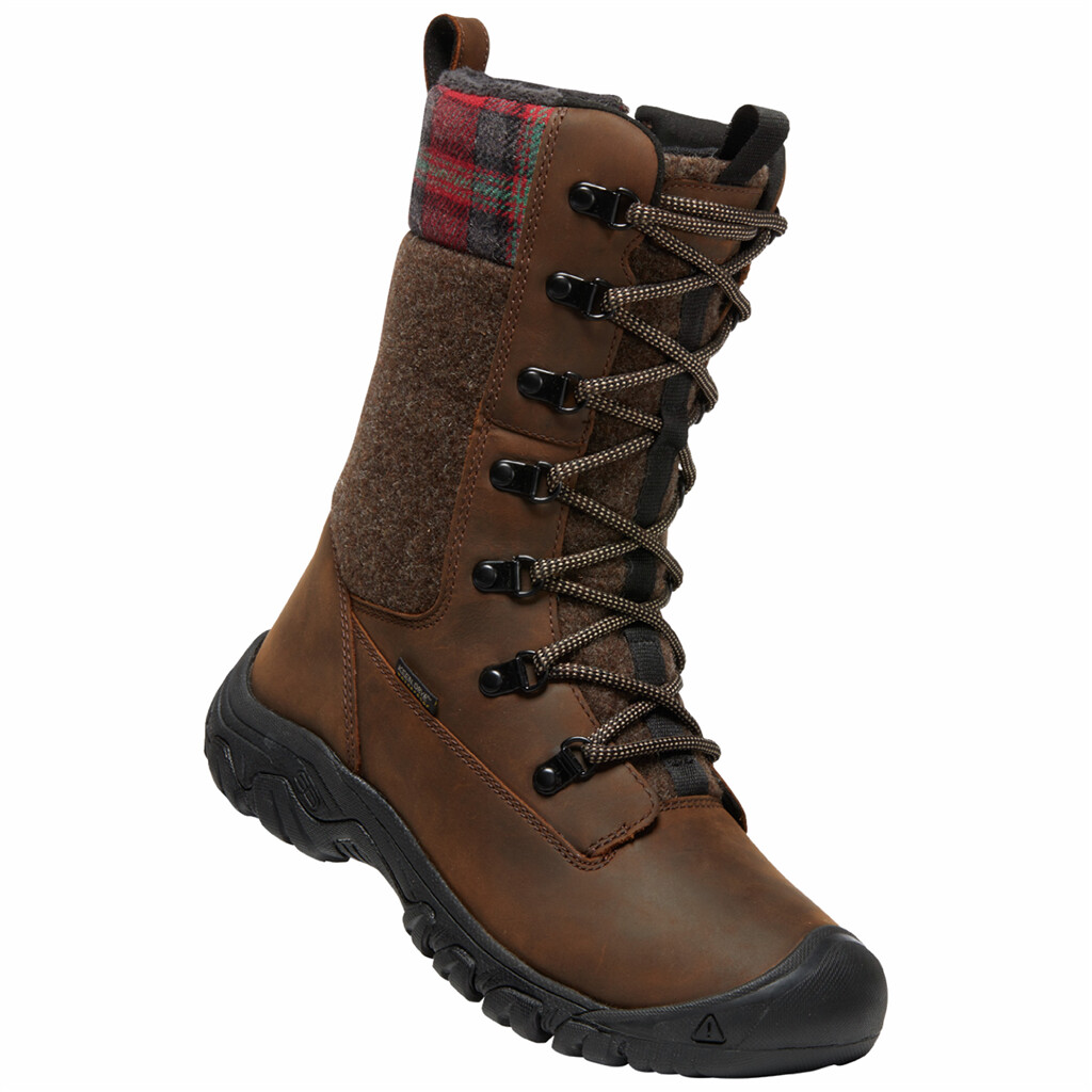 KEEN - W Greta Tall Boot WP - brown/red plaid