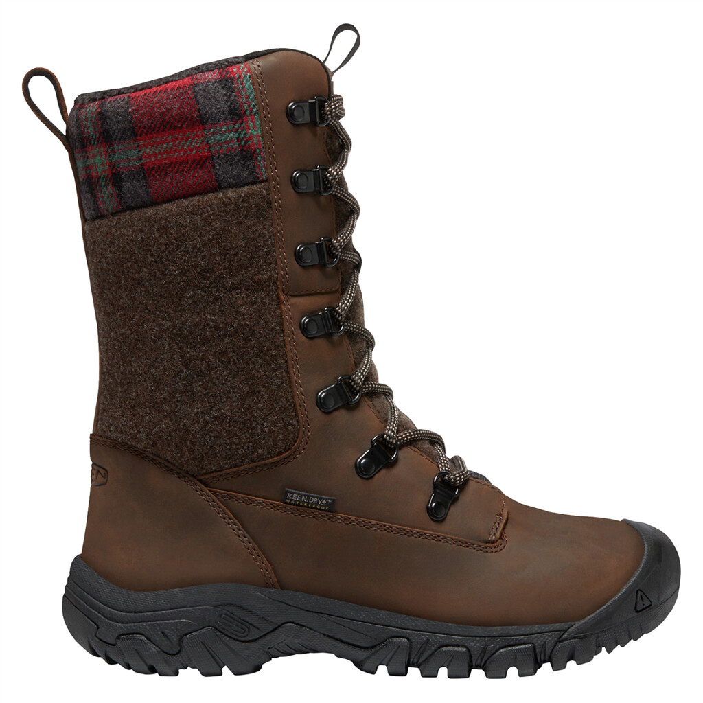 KEEN - W Greta Tall Boot WP - brown/red plaid